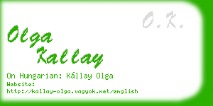 olga kallay business card